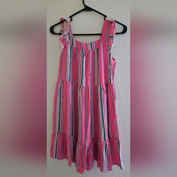 Zunie Pink and Blue Striped Kids Dress - Picture 2 of 4